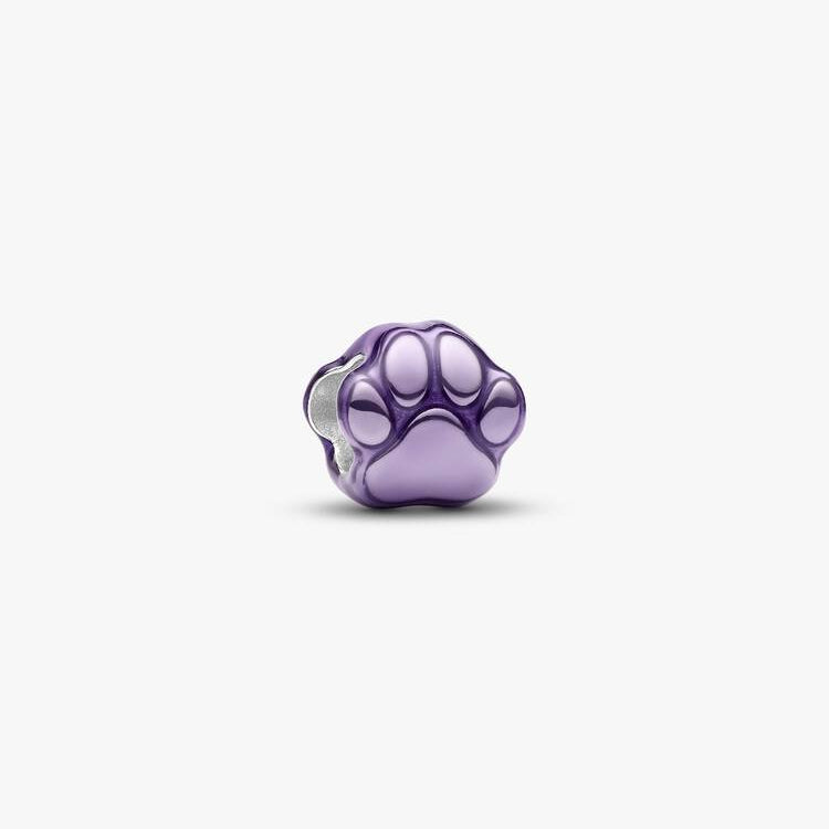 Purple Paw Print Mini Pandora Charm