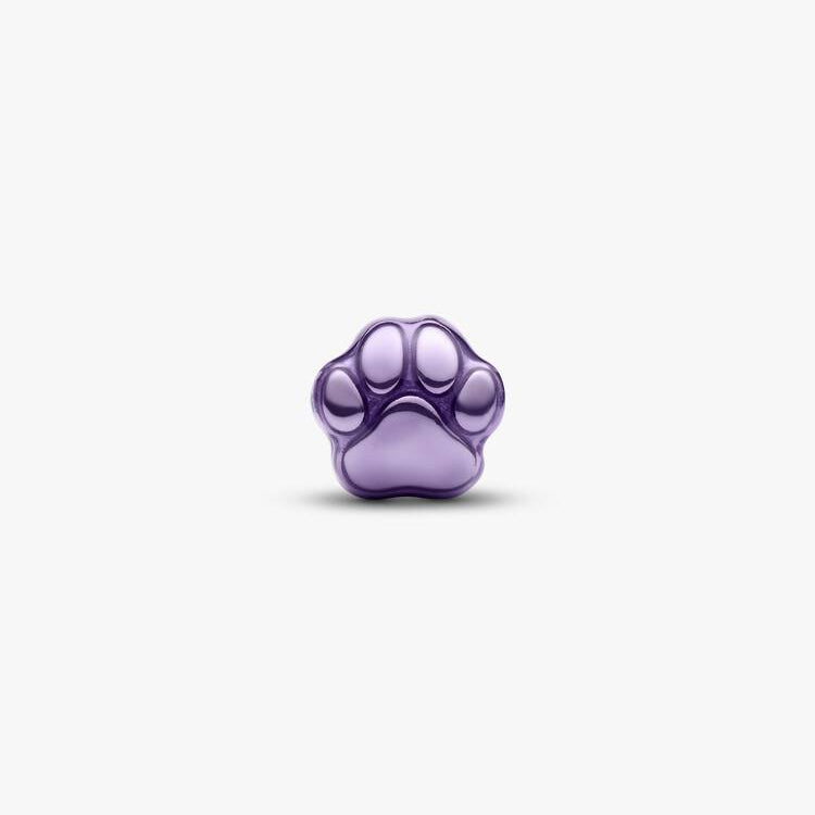 Purple Paw Print Mini Pandora Charm