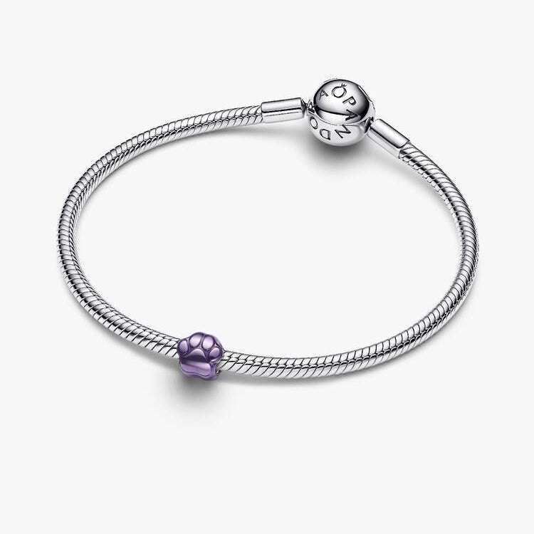Purple Paw Print Mini Pandora Charm