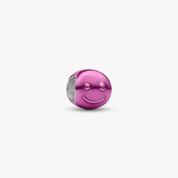 Pink Happy Face Mini Pandora Charm