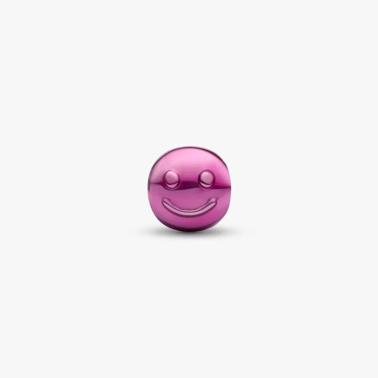 Pink Happy Face Mini Pandora Charm