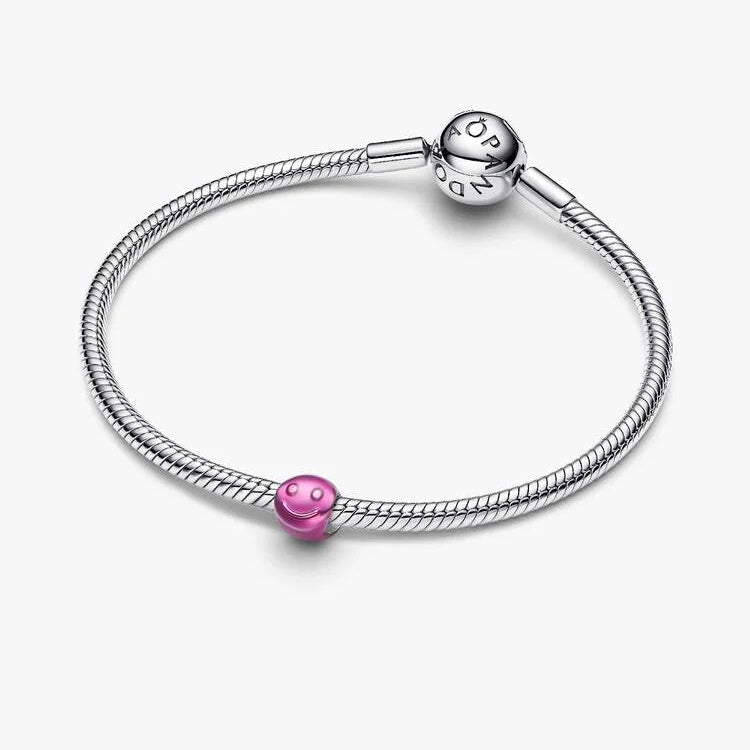 Pink Happy Face Mini Pandora Charm