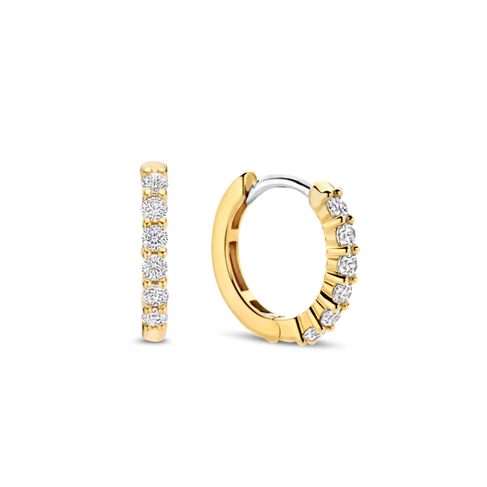 TISENTO CZ GOLD ON SIL HUGGIE HOOPS