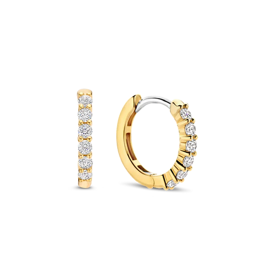 TISENTO CZ GOLD ON SIL HUGGIE HOOPS