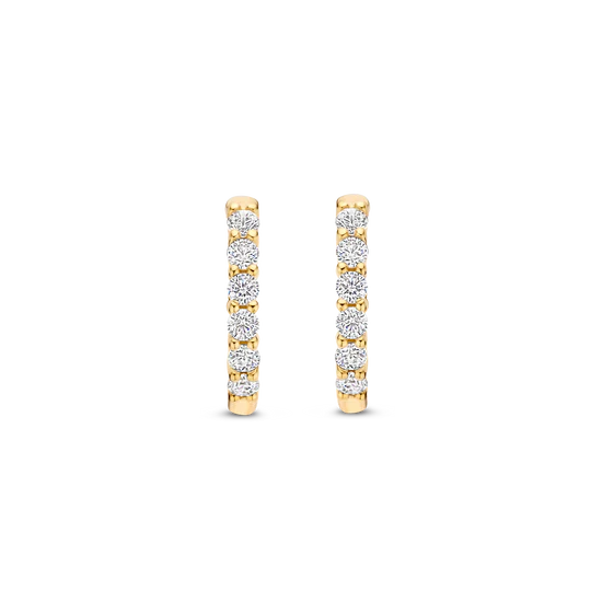 TISENTO CZ GOLD ON SIL HUGGIE HOOPS