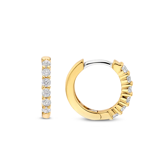 TISENTO CZ GOLD ON SIL HUGGIE HOOPS