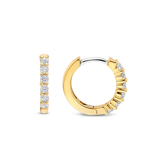 TISENTO CZ GOLD ON SIL HUGGIE HOOPS