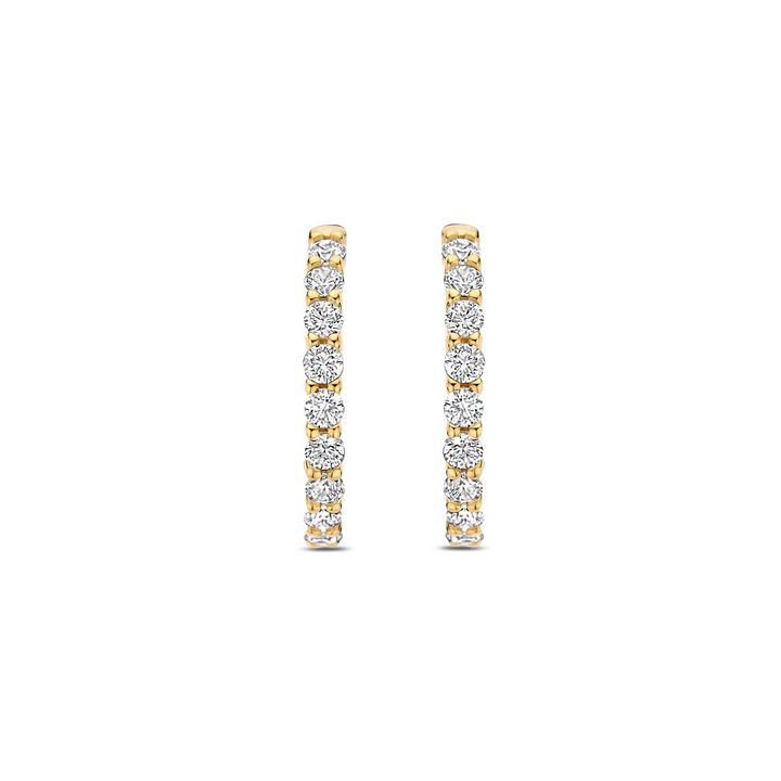 TISENTO CZ GOLD ON SIL MED HOOPS