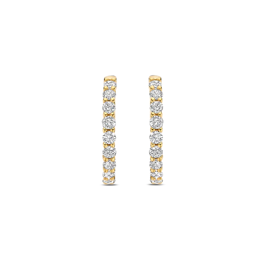 TISENTO CZ GOLD ON SIL MED HOOPS