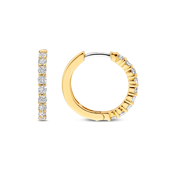TISENTO CZ GOLD ON SIL MED HOOPS