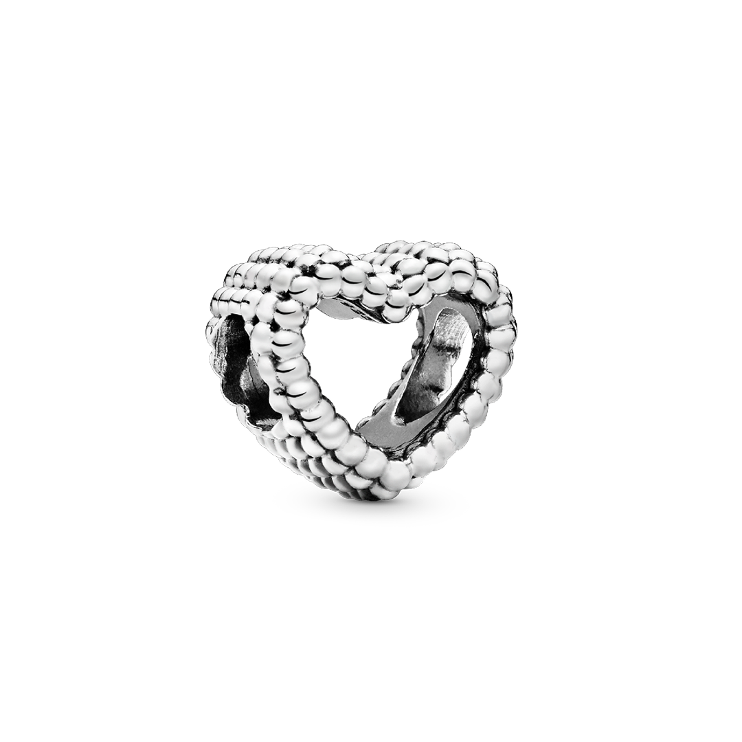 Beaded Open Heart Charm