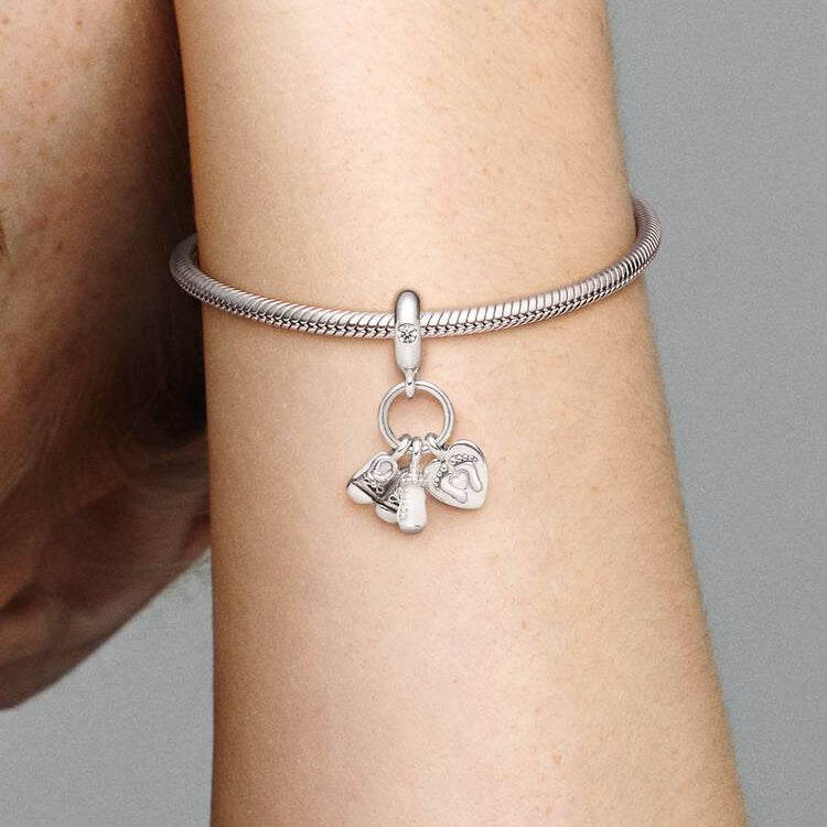 Baby Bottle & Shoes Dangle Pandora Charm