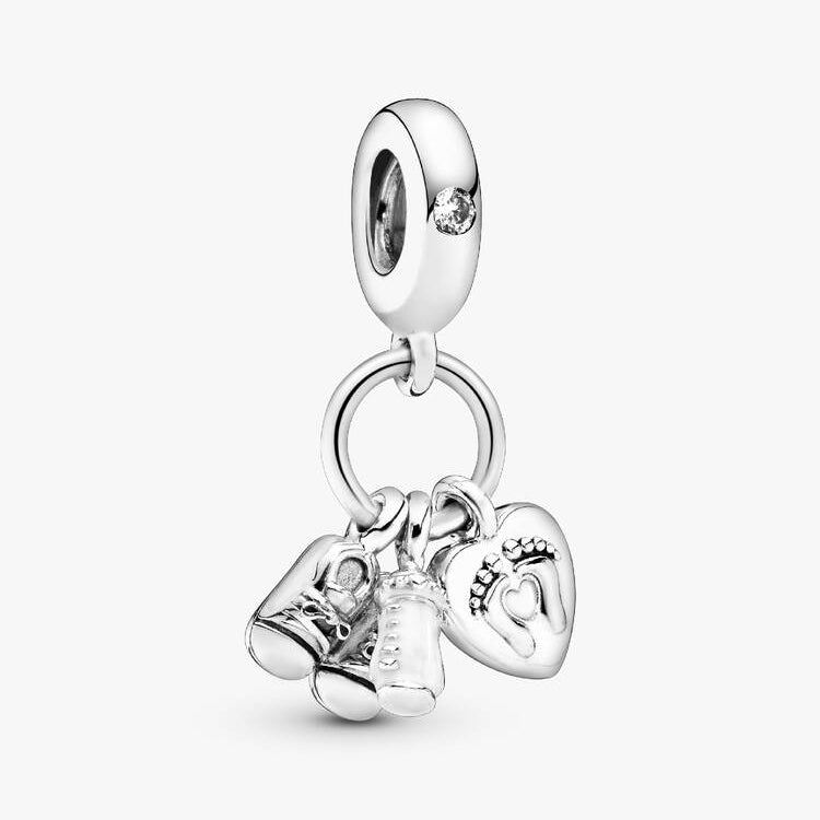 Baby Bottle & Shoes Dangle Pandora Charm
