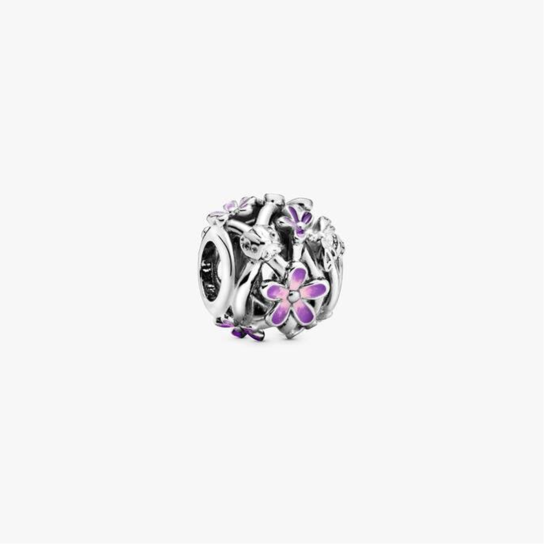 Openwork Purple Daisy Charm