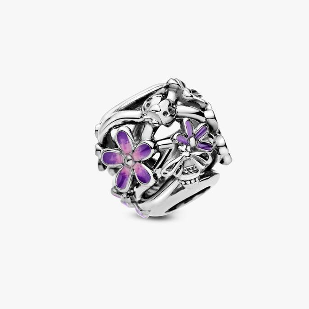 Openwork Purple Daisy Charm