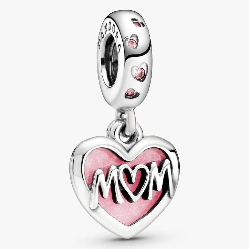 Pandora Mum Script Heart Dangle Charm