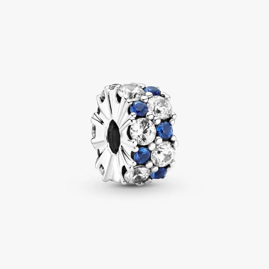 Clear & Blue Sparkling Clip Pandora Charm