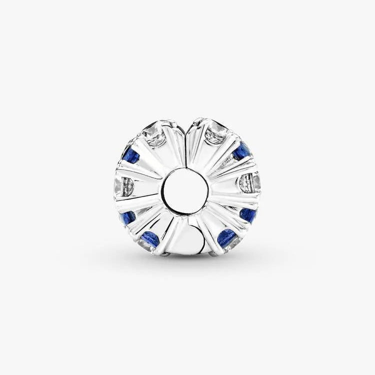 Clear & Blue Sparkling Clip Pandora Charm
