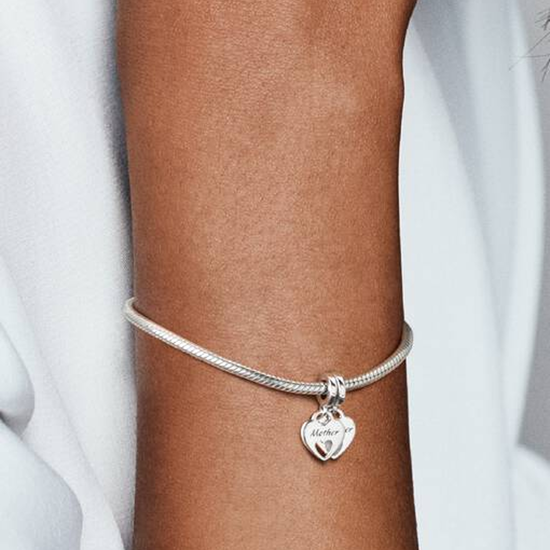 Double Heart Split Dangle Charm