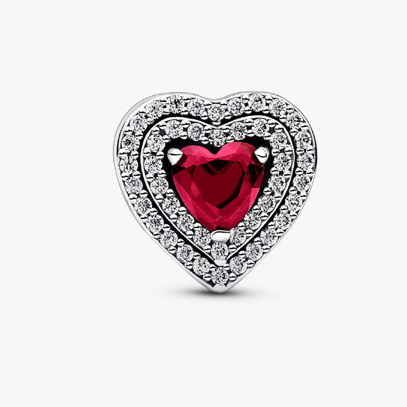 Sparkling Levelled Heart Pandora Charm