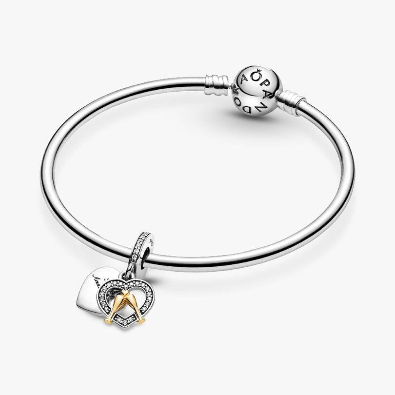 Two-tone Happy Anniversary Dangle Pandora Charm