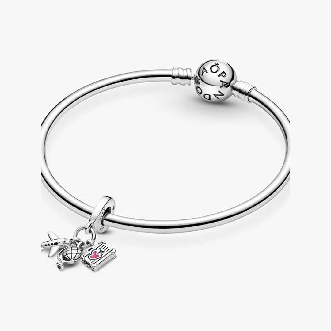 Airplane, Globe & Suitcase Dangle Charm