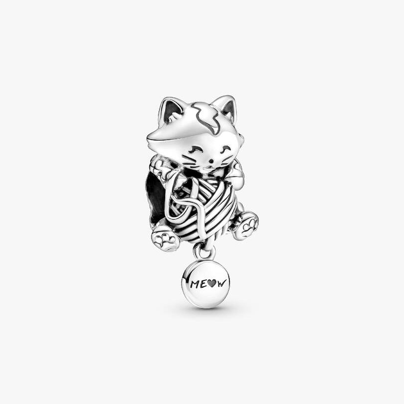 Kitten & Yarn Ball Pandora Charm