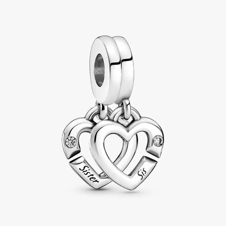 Linked Sister Hearts Split Dangle Pandora Charm