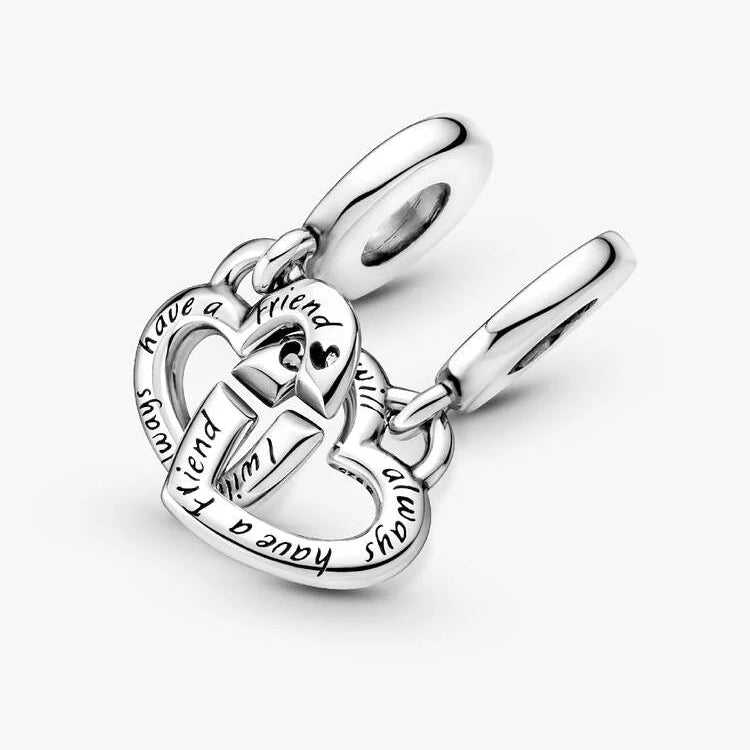 Linked Sister Hearts Split Dangle Pandora Charm