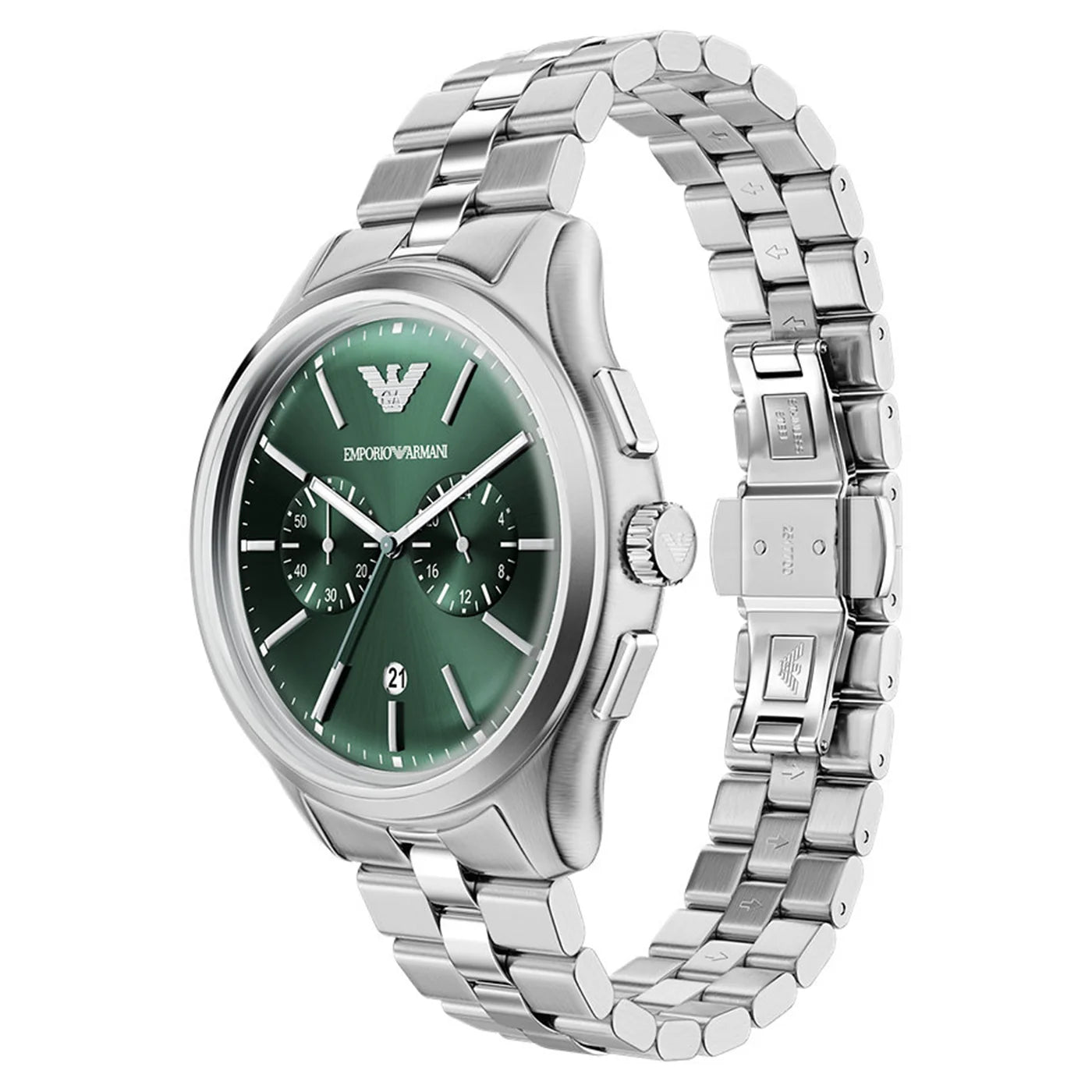 ARMANI DARIO GREEN DIAL GENTS STAINLESS STEEL WATCH