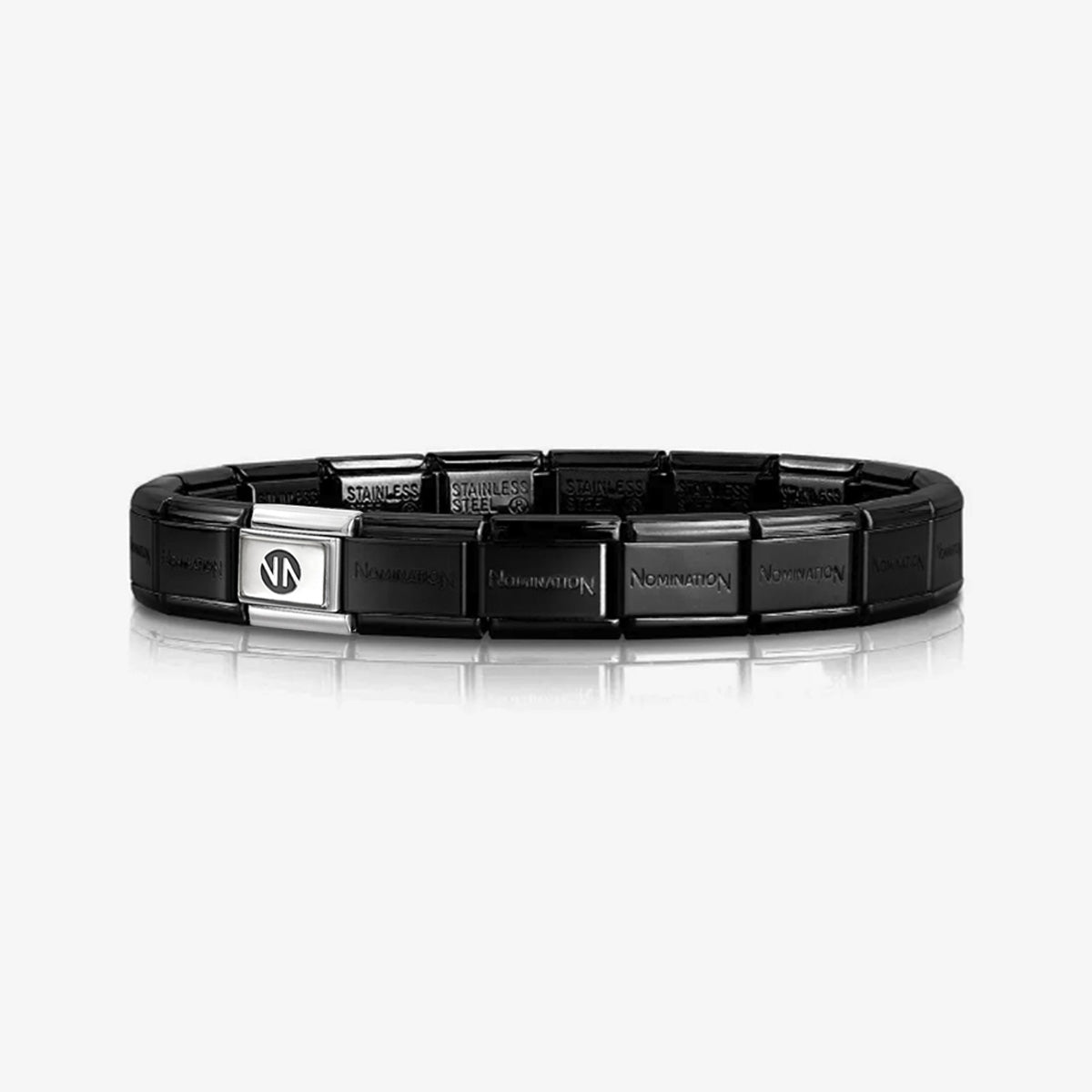 Composable Classic Black Stainless Steel Base Nomination Bracelet