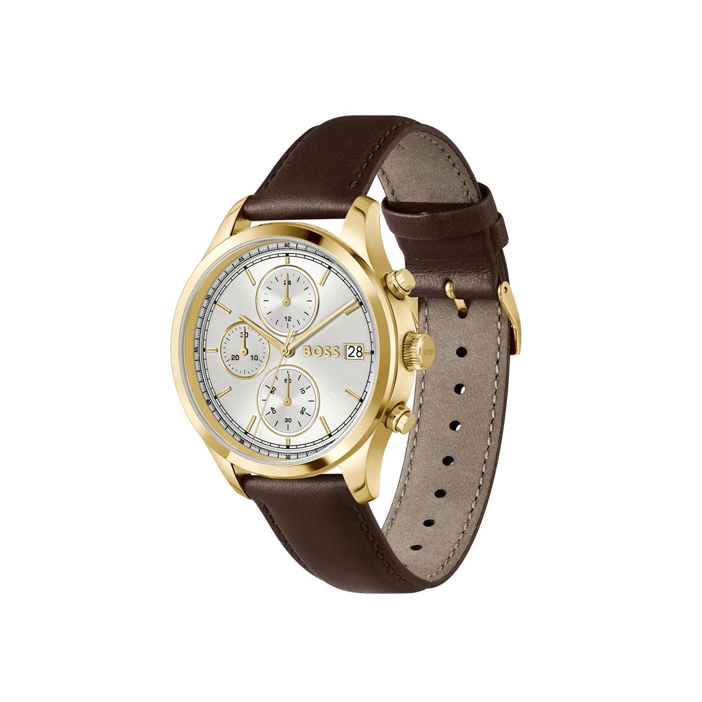 BOSS STRATUS GENTS BROWN LEATHER WATCH