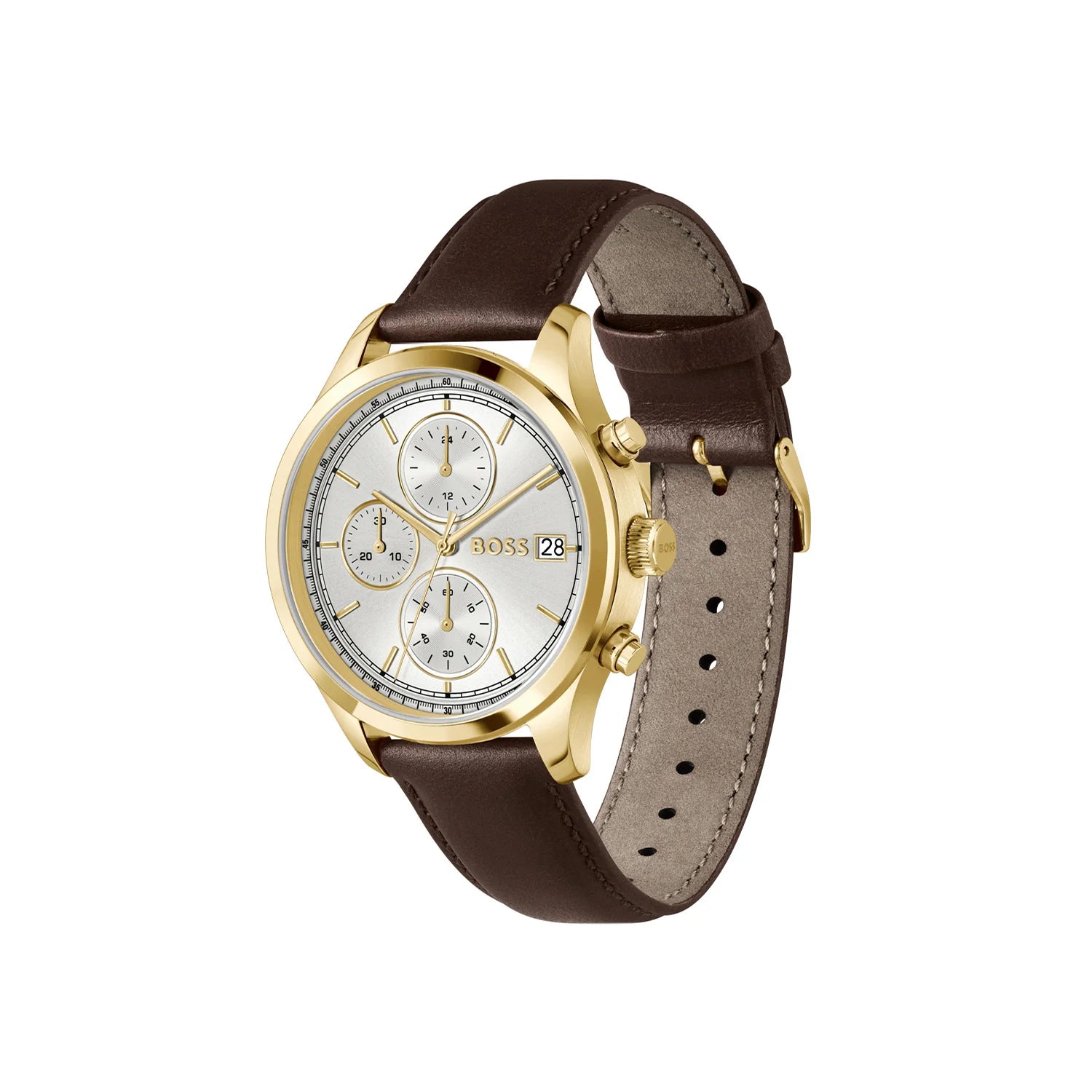 BOSS STRATUS GENTS BROWN LEATHER WATCH