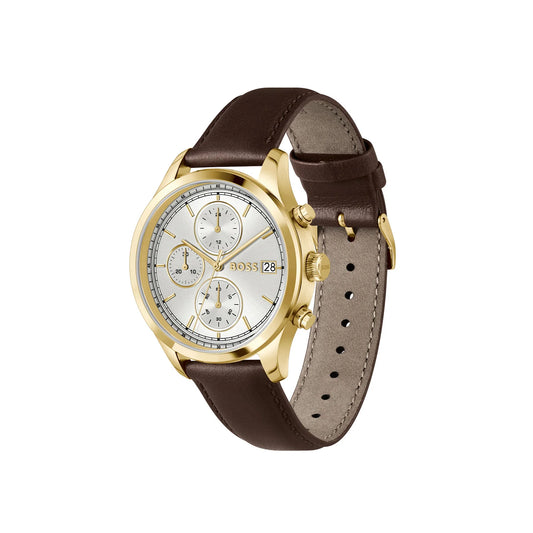 BOSS STRATUS GENTS BROWN LEATHER WATCH
