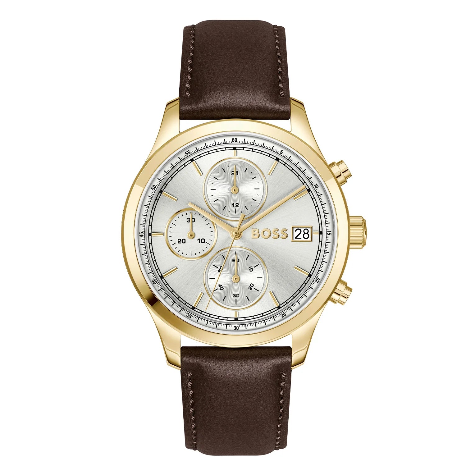 BOSS STRATUS GENTS BROWN LEATHER WATCH