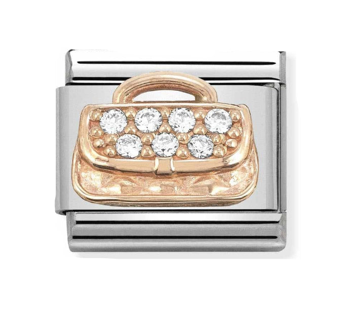 Nomination Rose Gold Crystal Handbag Charm