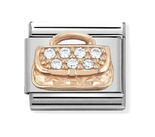 Nomination Rose Gold Crystal Handbag Charm