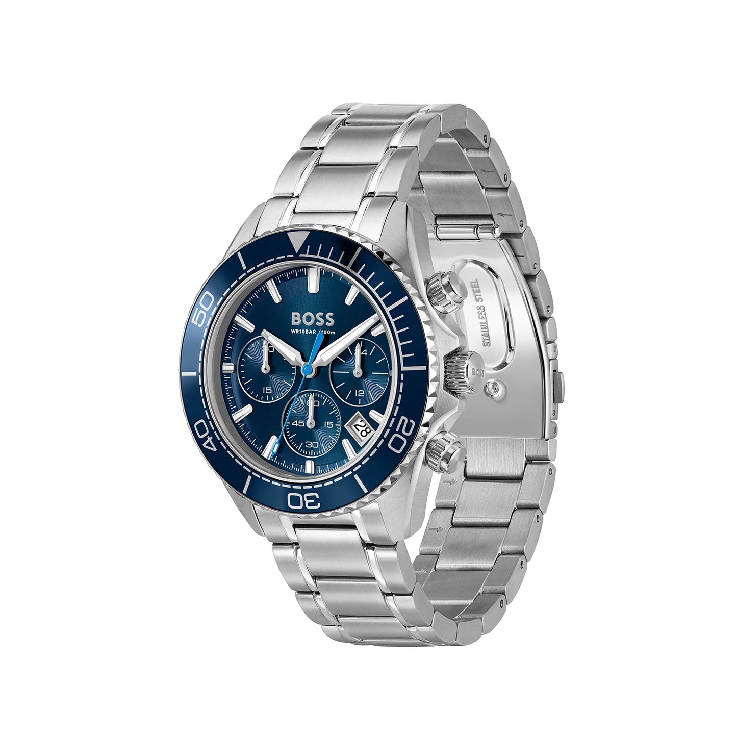 BOSS SEALINER BLUE CHRONO GENTS STAINLESS STEEL WATCH