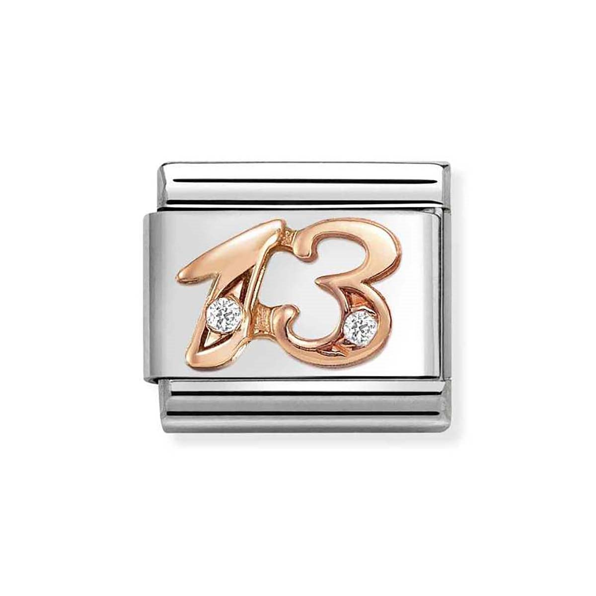 ROSEGOLD NUMBER 13 NOMINATION CHARM