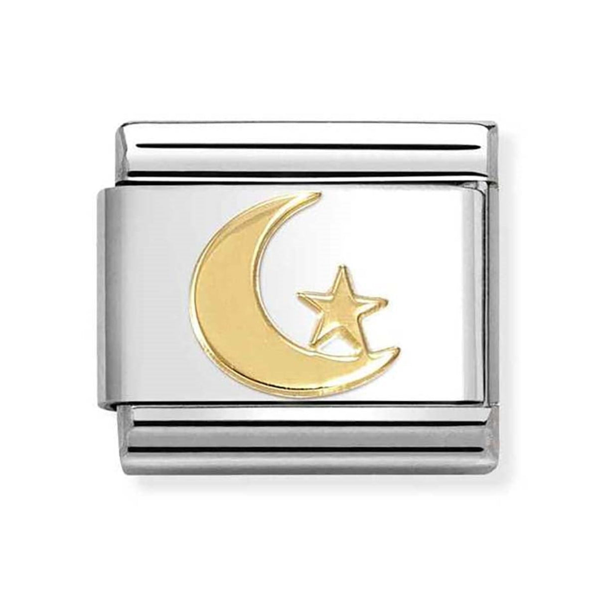 Nomination Gold Crescent Moon & Star Charm