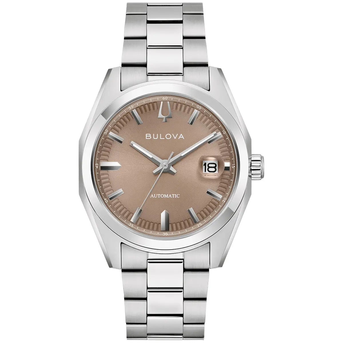 Bulova Surveyor Automatic Brown Dial Gents Stainless Steel Watch