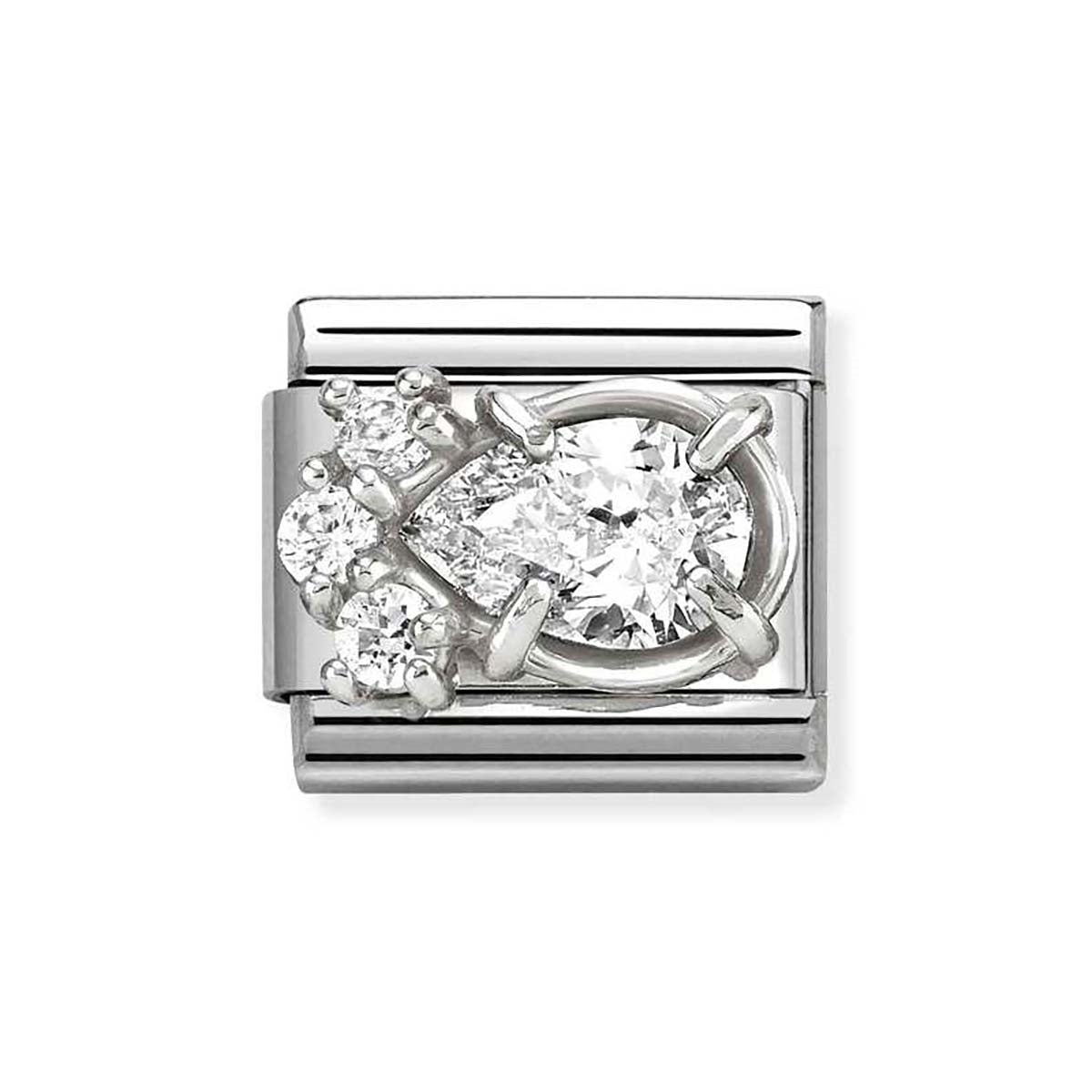 CZ White Drop Nomination Charm