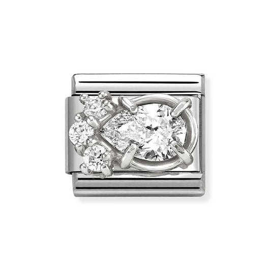 CZ White Drop Nomination Charm