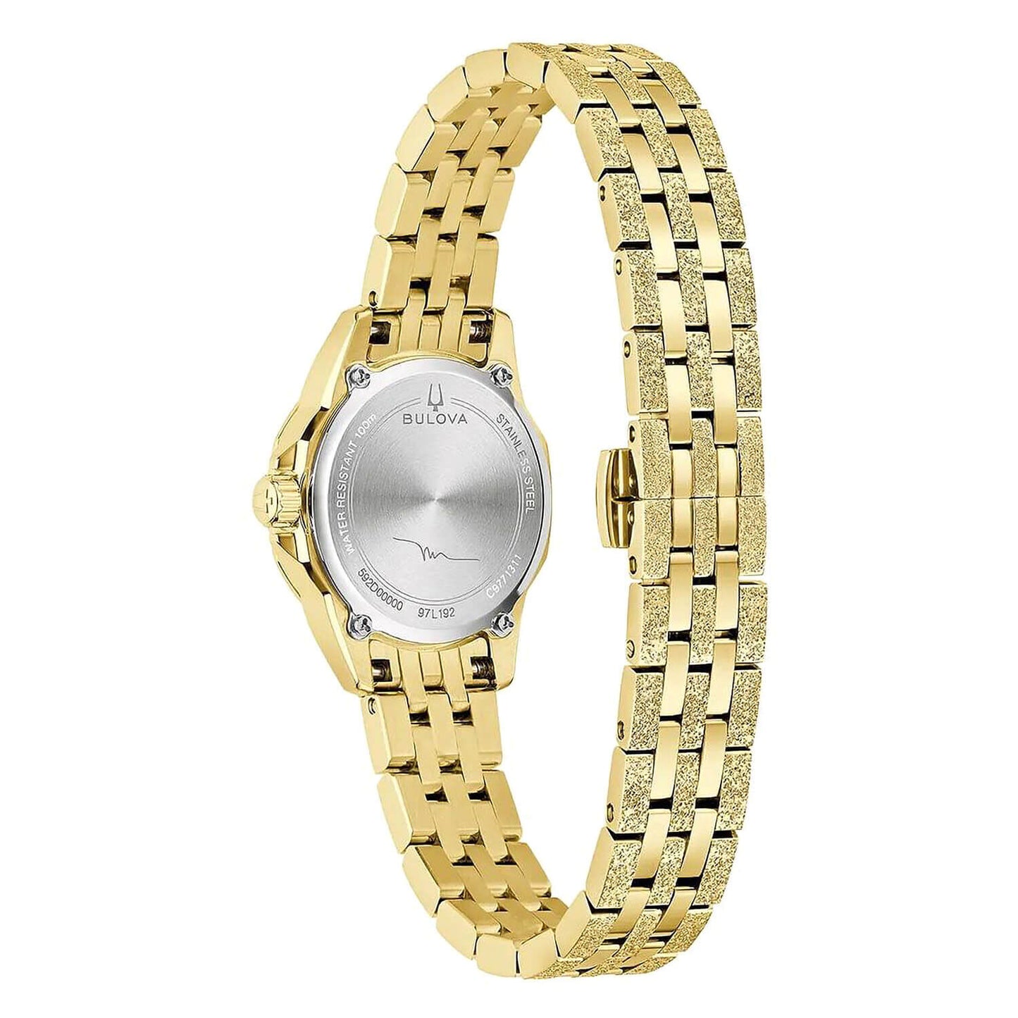Bulova Surveyor Ladies Gold Stainless Steel Watch