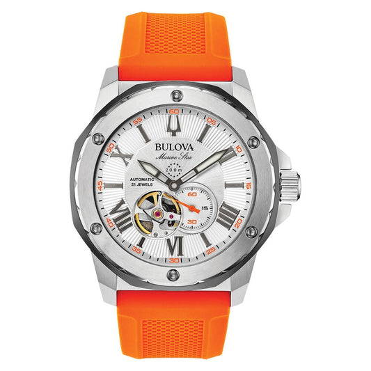 Bulova Marine Star Series "A" Automatic Gents Orange Silicone Watch