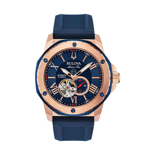 Bulova Marine Star Series "A" Automatic Gents Blue Silicone Watch