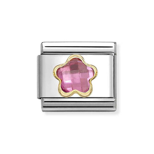 Nomination Dark Pink CZ Flower Charm