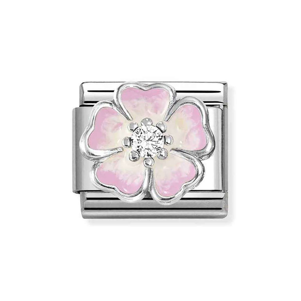 Nomination Pink & White Flower Charm