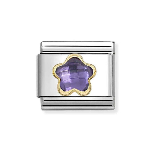 Nomination Purple CZ Flower Charm