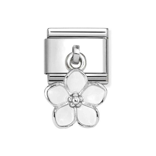 Nomination White Flower Drop Charm